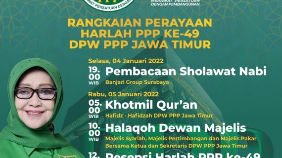 Harlah ke 49 PPP di Jawa Timur Di Pimpin Langsung Oleh Hj Mundjidah Wahab