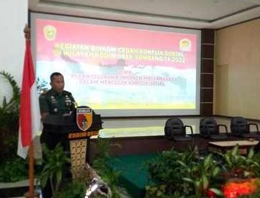 Guna Mencegah Konflik Sosial,Kodim 0814 Jombang Menggelar Binkom