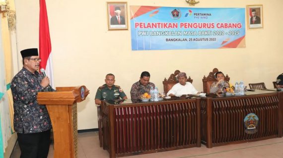 Wabup hadiri pelantikan pengurus PWI Bangkalan, akui peran pers sangat penting untuk pembangunan